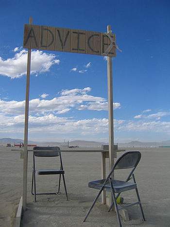 picture of an advice stand on a beach