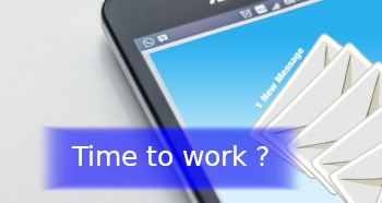 smart phone showing work emails arriving